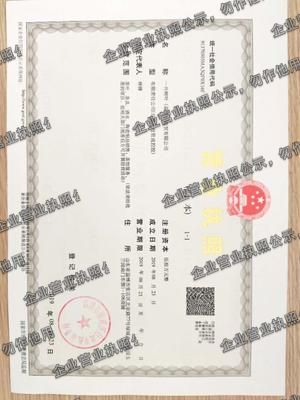 一片桐叶(淄博)商贸有限公司 营业执照图样