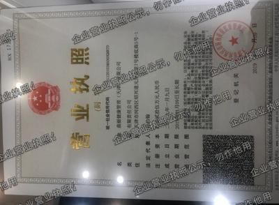 鼎丽健康管理（天津）有限公司 营业执照图样