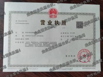 济南市响水丽景游泳有限公司 营业执照图样